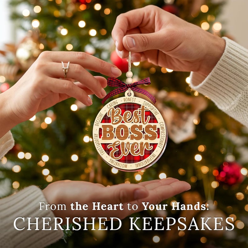 HEXMOZ Boss Christmas Ornament - Thank You Boss Gifts for Men, Women - Boss Lady Gifts for Manager, Leader, Worlds Best Boss Ever Christmas Ornaments Tree Decorations 2025 - Image 3